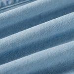 Button-Front Lace Trim Denim Shirt