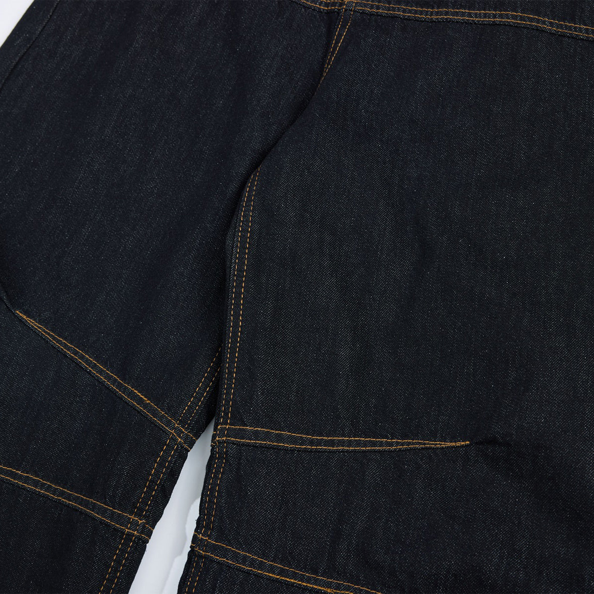 Premium Raw Denim Panel Stitch Wide-Leg Jeans