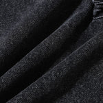 Black Zipper Detail Techwear Utility Denim Cargo Pants