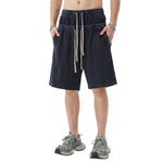 West Coast Waffle Double Waistband Snow Washed Distressed Shorts