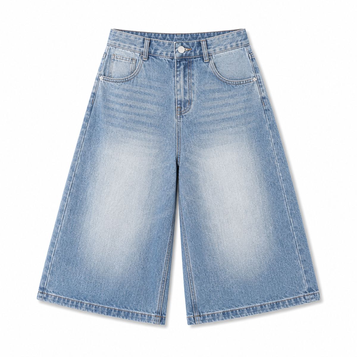 Vintage Sand Wash Straight Leg Denim Shorts