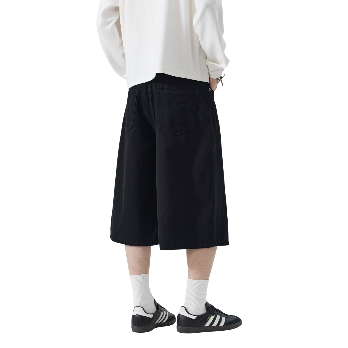 Retro Washed Baggy Straight-Leg Bermuda Shorts