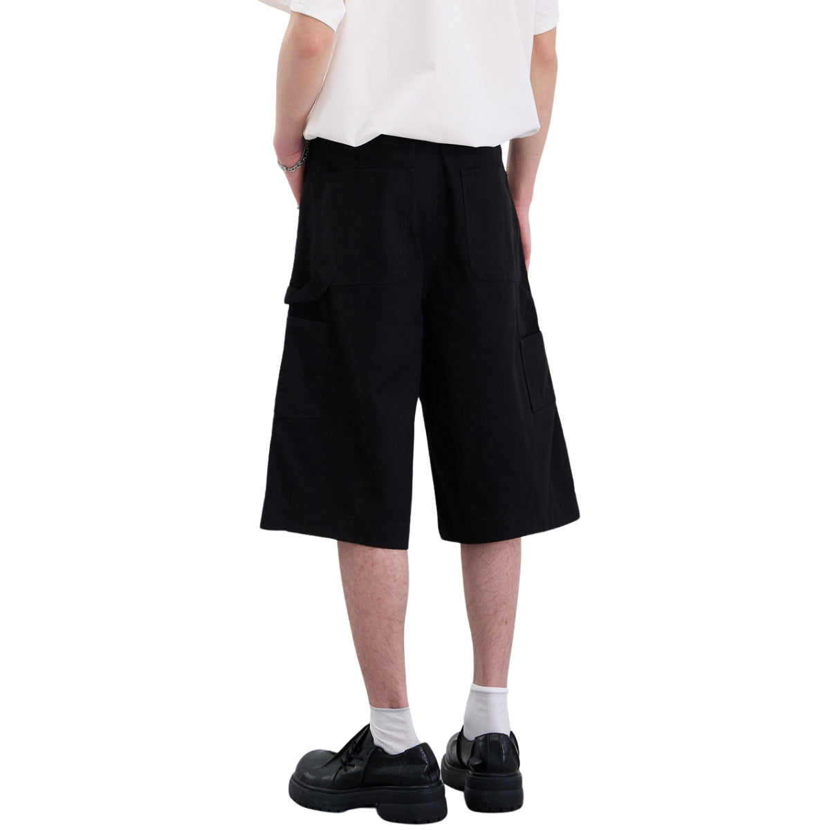 Rivet Detail Baggy Bermuda Cargo Streetwear Denim Pants Shorts