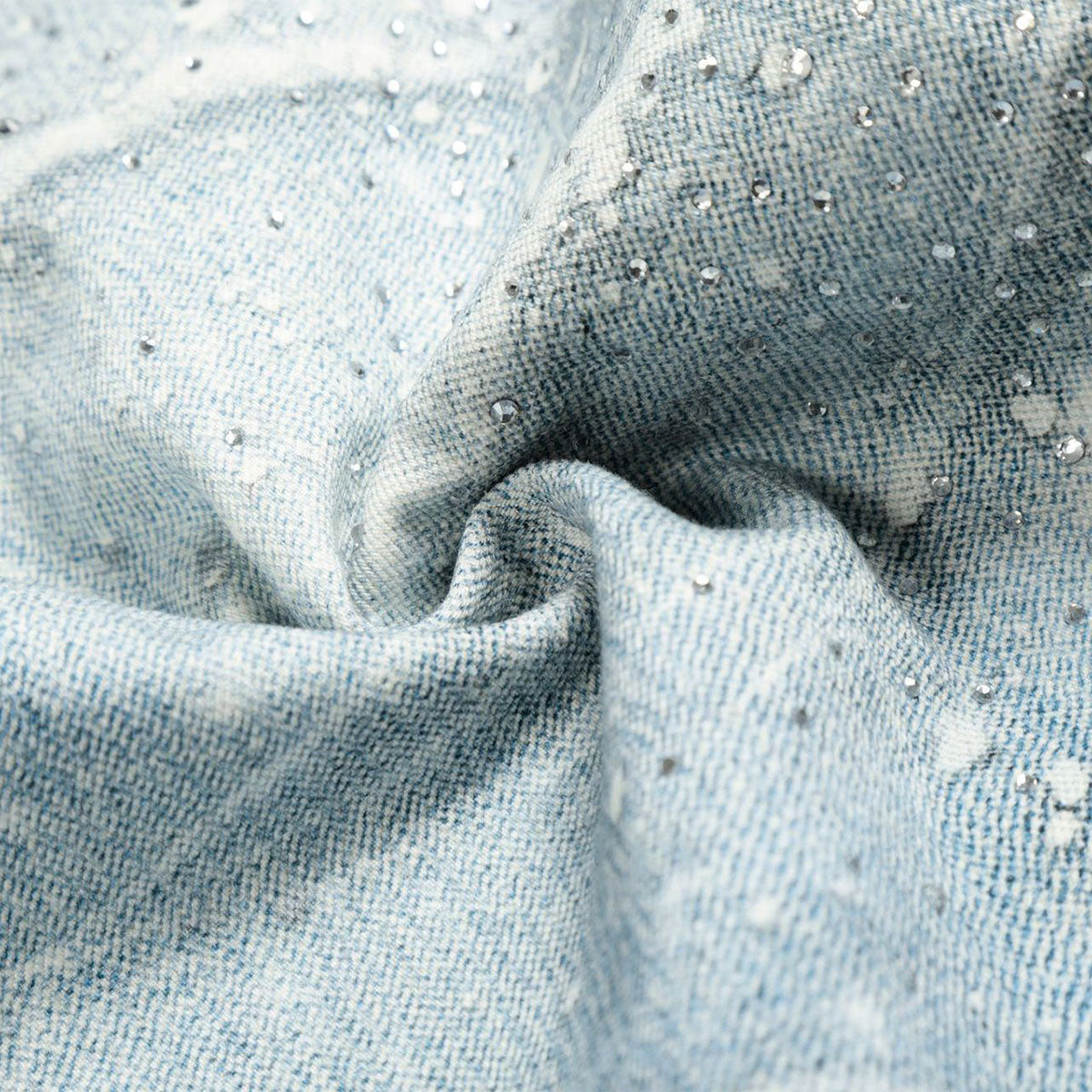 Rhinestone Lightning Bolt Vintage Wide Denim