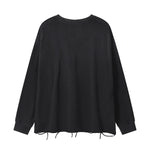 Black Washed Cotton Ripped Sweatshirt