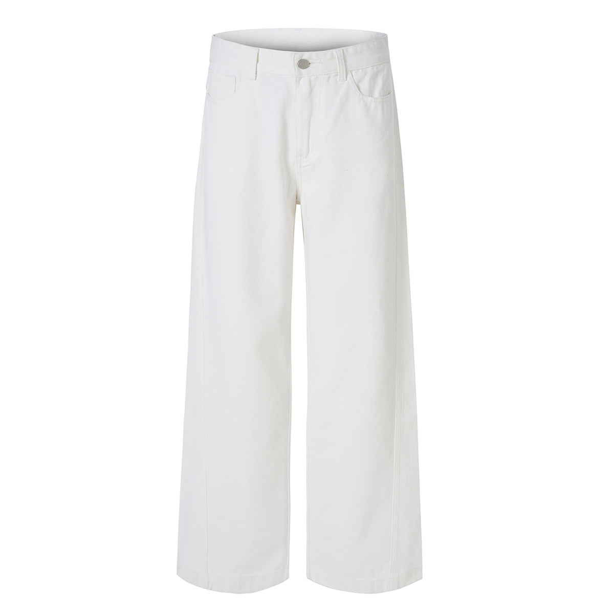 High Waisted Wide Leg Quilted Twill Utility Pants