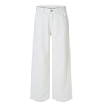 High Waisted Wide Leg Quilted Twill Utility Pants