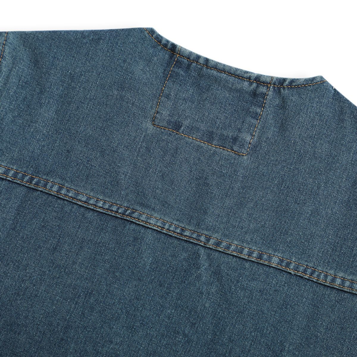 Relaxed V-Neck Denim Cargo Vest