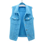 Women's Relaxed Fit Ripped Denim Vest