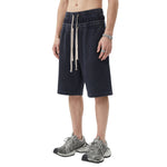 West Coast Waffle Double Waistband Snow Washed Distressed Shorts