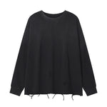 Black Washed Cotton Ripped Sweatshirt