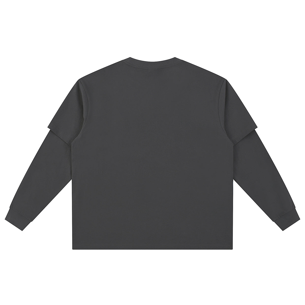 Solid Color Mock Layered Sleeves Sweatshirt