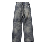 Decorative Rope Dark Wash Vintage Wide Leg Jeans
