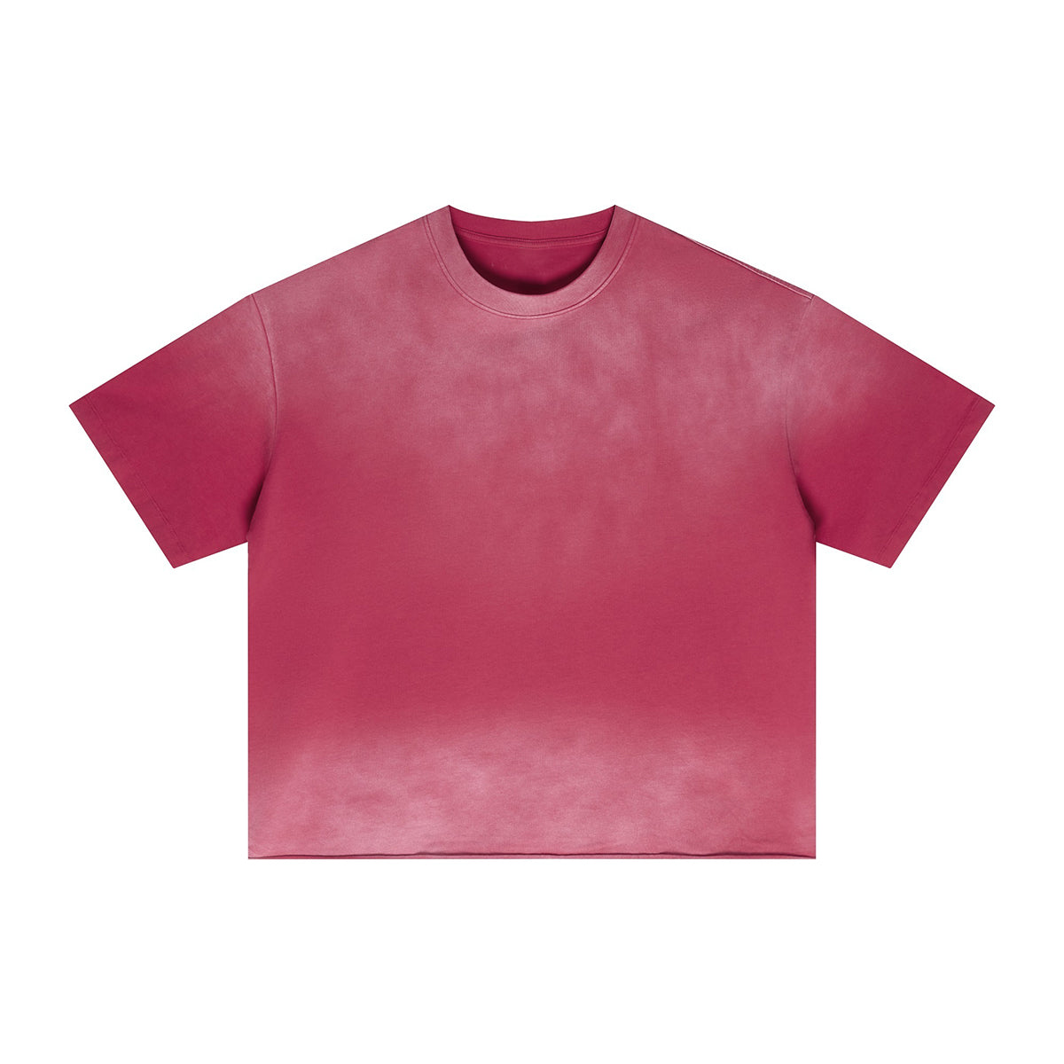 Boxy Raw Edge Washed Loose Short Sleeve Tee