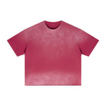 Boxy Raw Edge Washed Loose Short Sleeve Tee
