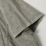 Vintage Washed Distressed Short Sleeve Panel Design Tee