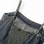 A-Line Denim Spaghetti-Strap Midi Dress