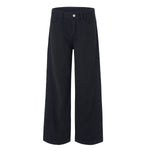 High Waisted Wide Leg Quilted Twill Utility Pants