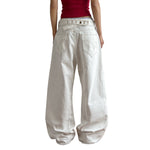 Paris Button Baggy Wide-Leg Denim Jeans