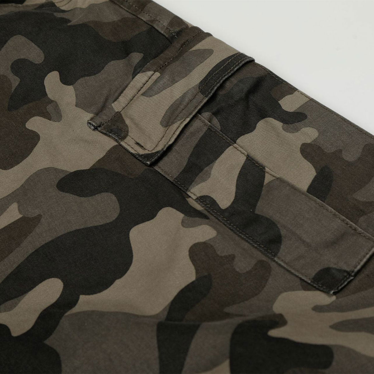 Camouflage Utility Wide Leg Adjustable Hem Pants