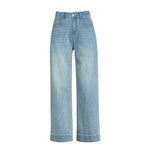 Risen Jeans Straight-Leg Washed Ankle Jeans