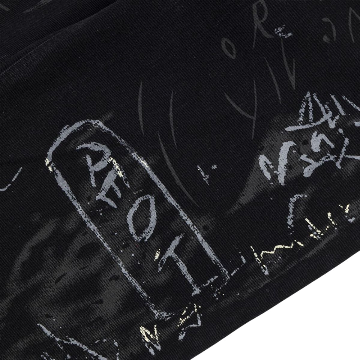 Smoke Rise Graffiti Black Wide-Leg Printed Jeans