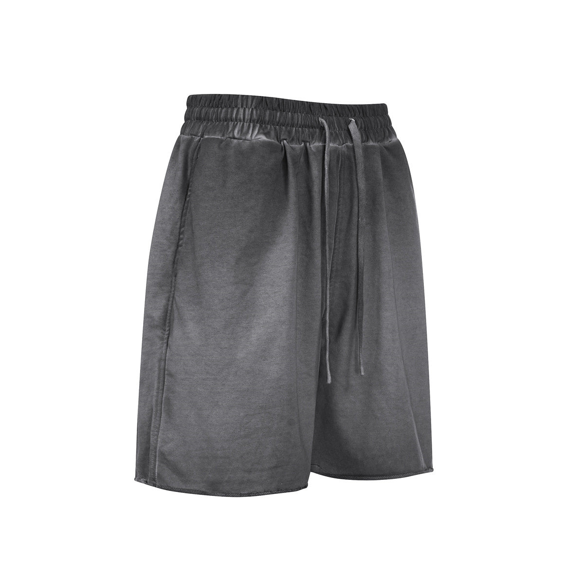 Reverse-Dyed Distressed Raw Edge Shorts