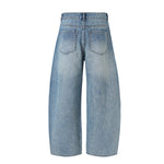 High Waisted Wide Leg Vintage Washed Casual Jeans