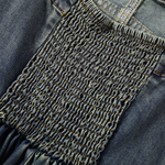 A-Line Denim Spaghetti-Strap Midi Dress