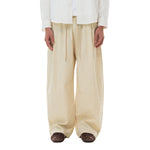 Solid Tint Linen-Blend Barrel Pants