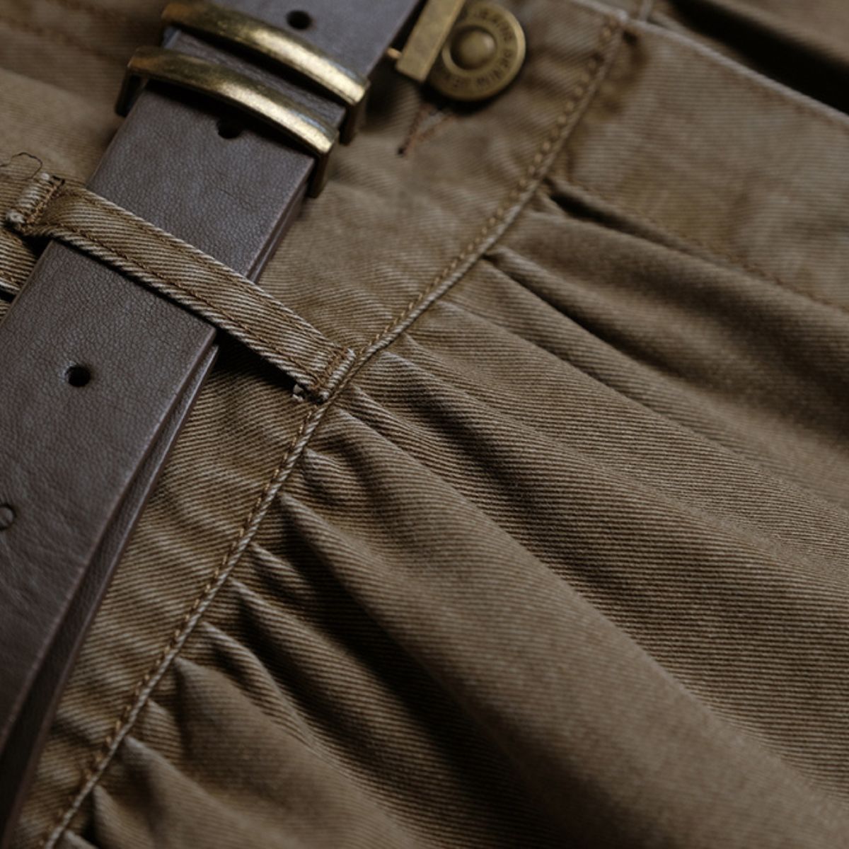 Short-Sleeve Belted Denim Mini Dress