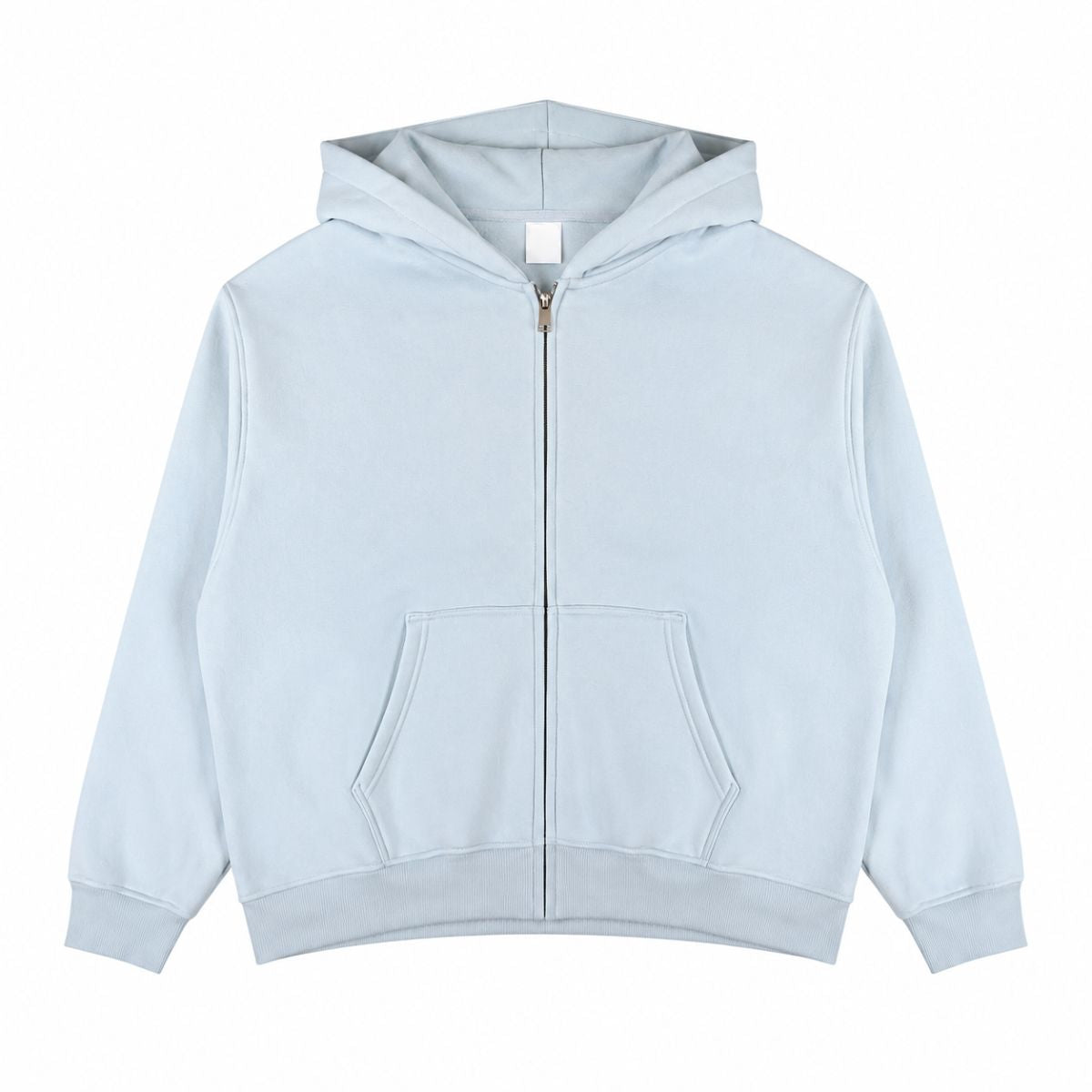 Boxy Cropped 340G Thermal Fleece Zip Hoodie