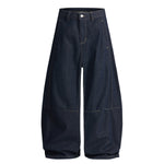 Knife Cut Patchwork High Waist Wide Leg Jeans