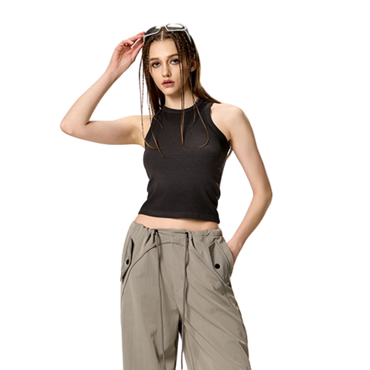 Women's Slim Fit Crop Muscle Tank 260gsm