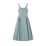 Vintage Washed Denim Slip Mididress