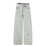 Vintage Light Wash Wide Leg Slub Denim Jeans