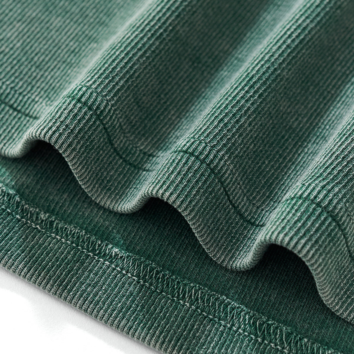 Slim Fit Pleated Waist Washed Cotton Tee 280gsm