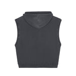 Raw Edge Sleeveless Boxy Hoodie