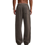 Raw Edge Straight Leg Fleece Sweatpants