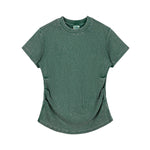 Slim Fit Pleated Waist Washed Cotton Tee 280gsm