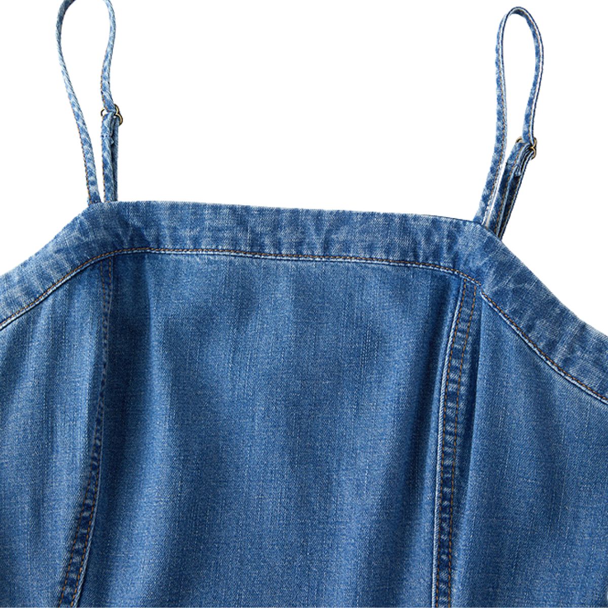 Spaghetti Strap Denim Midi Dress