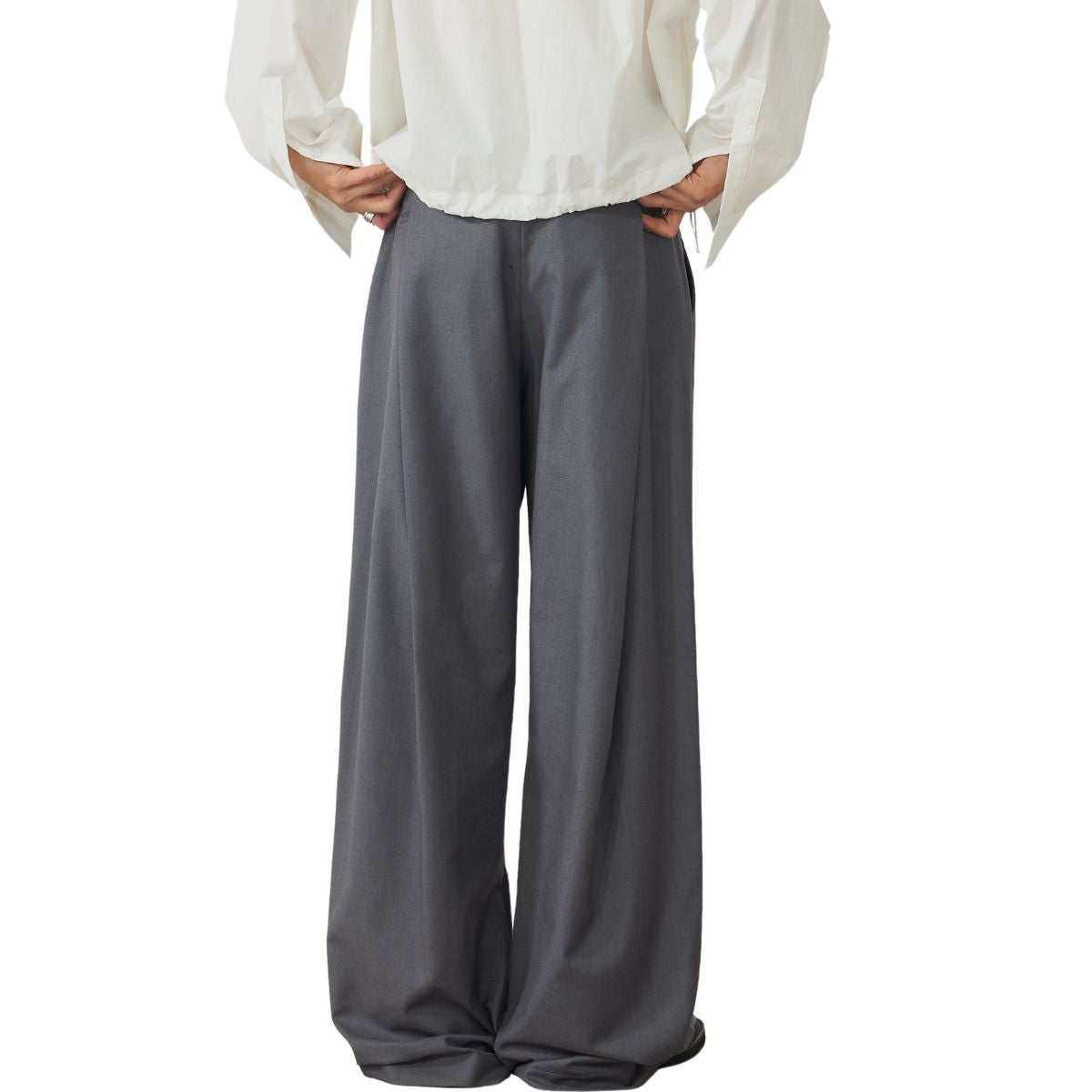 Pleated Wide-Leg Trousers