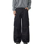 Loose Fit Denim Cargo Trousers