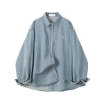 Long-Sleeve Button-Front Denim Shirt