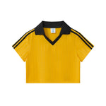 Contrast Panel Y2K Athletic Crop Tee