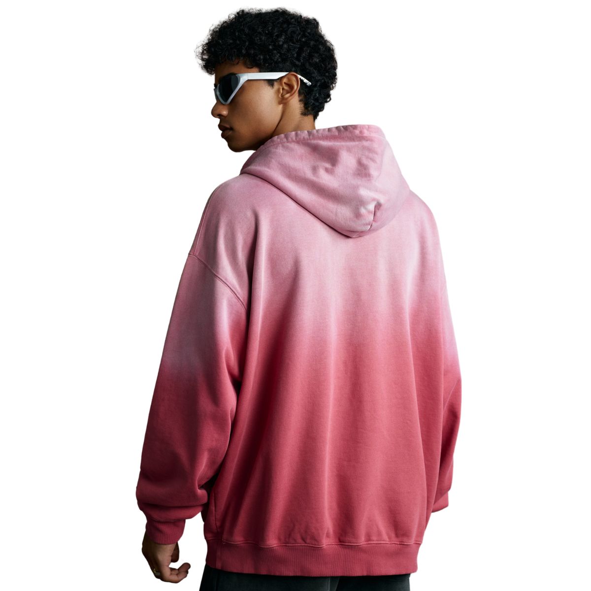 Relaxed Overdyed Ombre Faded Cotton Hoodie
