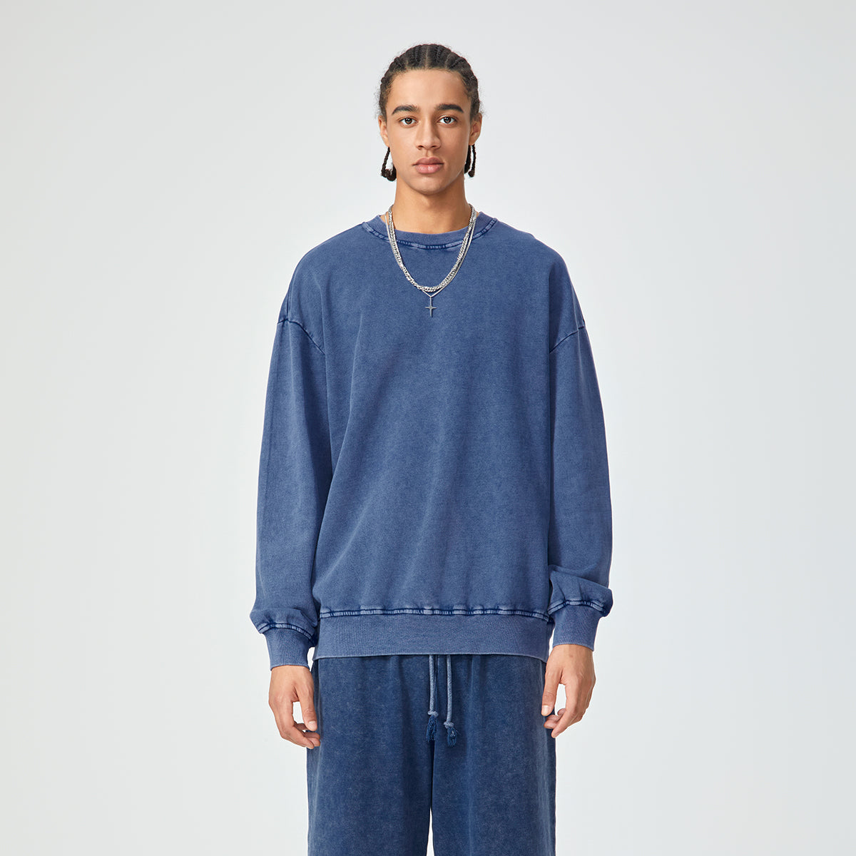 Crew Neck Faded Relaxed Sweatshirt