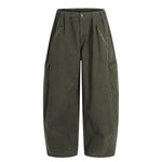 Men's Vintage Punk Cargo Pants �Wide-Leg, Zipper & Pockets