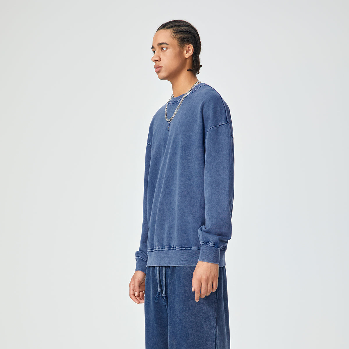 Crew Neck Faded Relaxed Sweatshirt