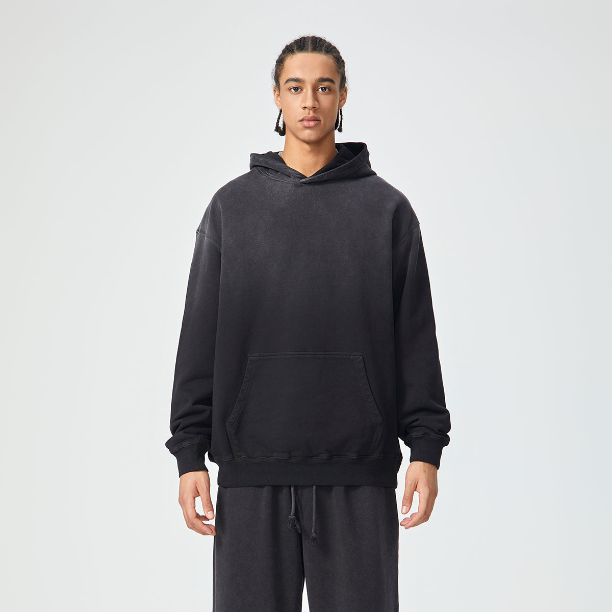 Stone Wash Kangaroo Pocket Hoodie